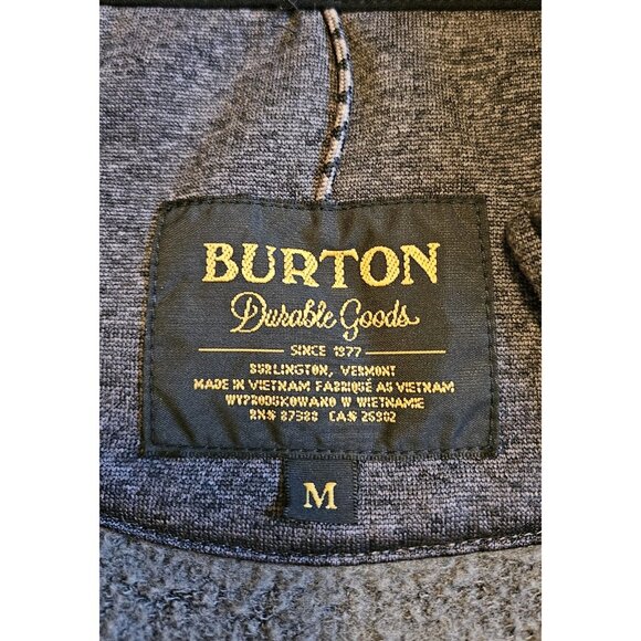 Burton Medium Full Zip Hoodie Gray w White Logo Snowboarding Outdoor - Picture 8 of 13